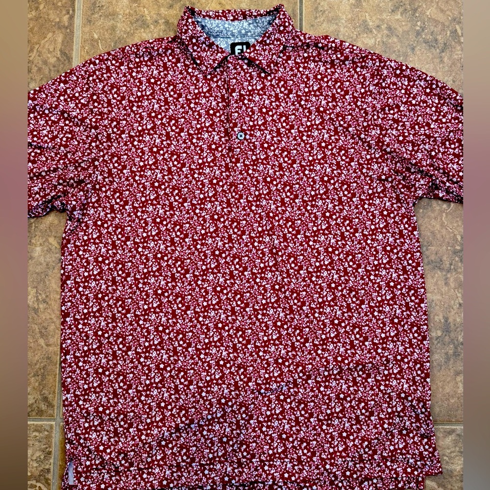 Floral Red Men's Golf Polo Shirt from Palos Verdes Golf Club